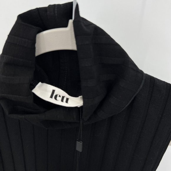 LETT Women's Black Orly Sleeveless Mock Neck Top Blouse Wide Rib sz XS Verishop - Picture 4 of 7